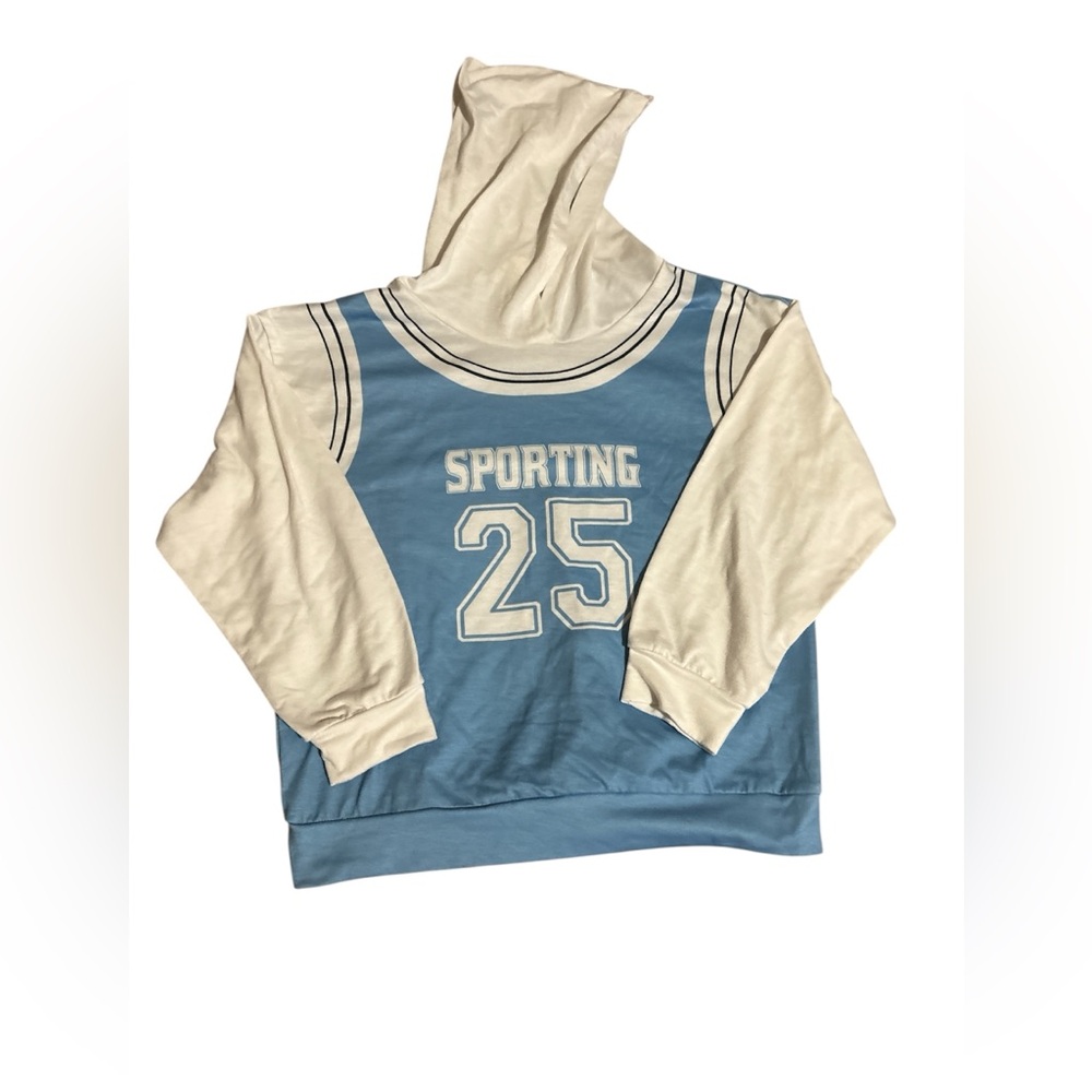 Kids Blue and White Hoodie